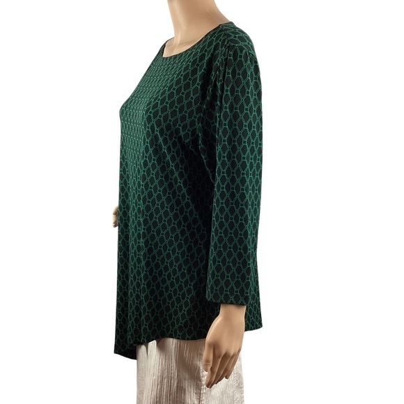 Travelers Collection by Chico's Top Size L Green Print - Picture 4 of 7